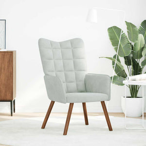 vidaXL Sedia Relax Grigio Chiaro in Velluto