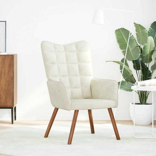 vidaXL Sedia Relax Crema in Velluto