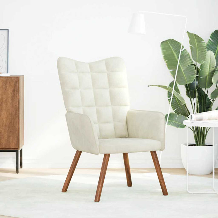 vidaXL Sedia Relax Crema in Velluto