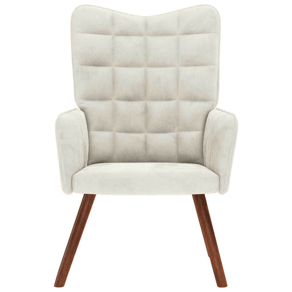 vidaXL Sedia Relax Crema in Velluto