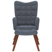 Poltrona Relax con Sgabello in Velluto Grigio Scuro 4016822