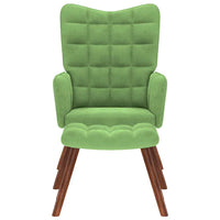 Poltrona Relax con Poggiapiedi Verde Chiaro in Velluto 4016824