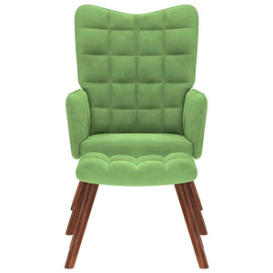 Poltrona Relax con Poggiapiedi Verde Chiaro in Velluto 4016824