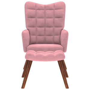 vidaXL Poltrona Relax con Poggiapiedi Rosa in Velluto