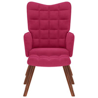 Poltrona Relax con Poggiapiedi Rosso Vino in Velluto 4016826