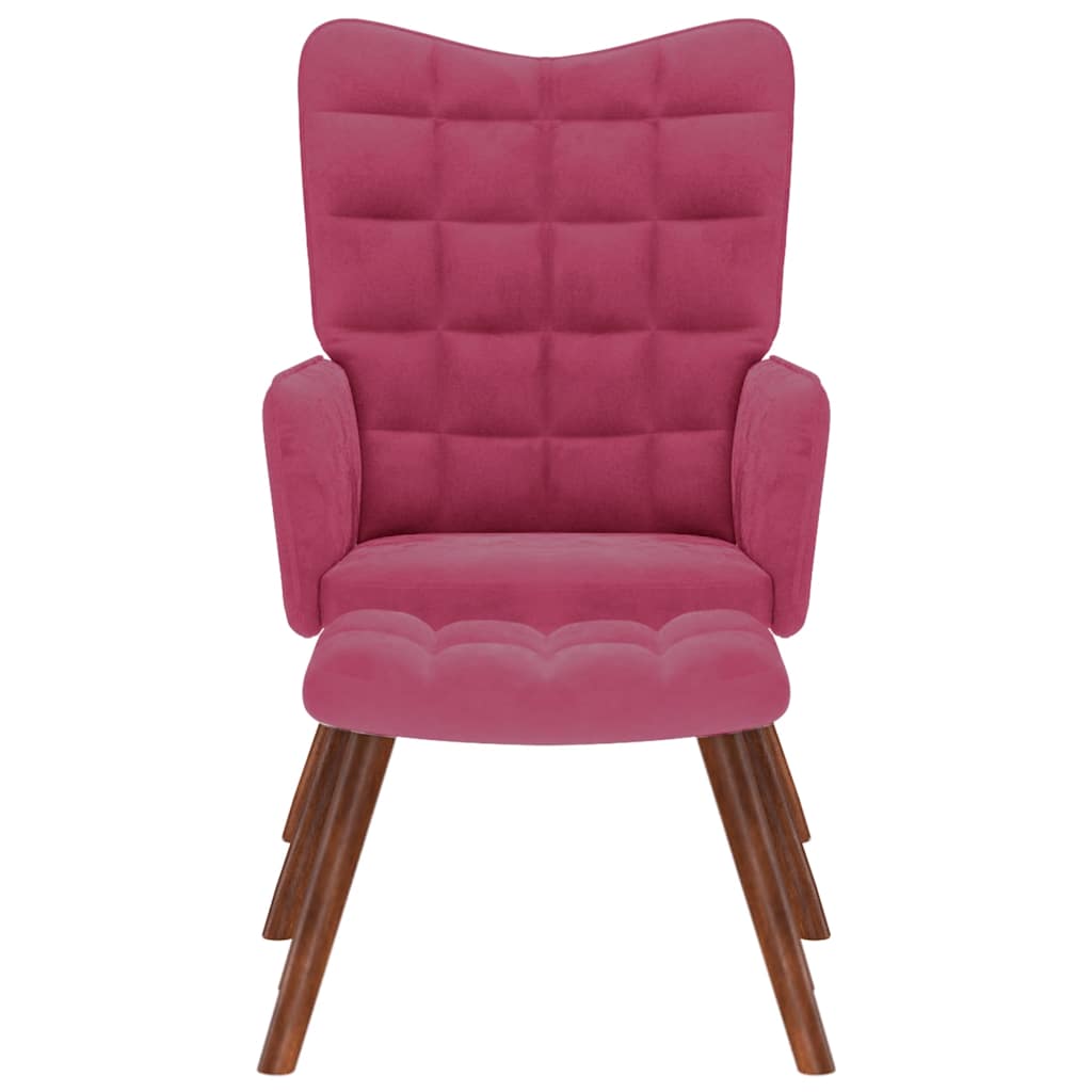 vidaXL Poltrona Relax con Poggiapiedi Rosso Vino in Velluto