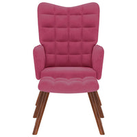 vidaXL Poltrona Relax con Poggiapiedi Rosso Vino in Velluto