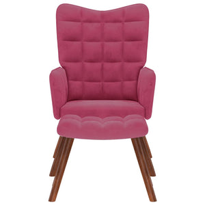 vidaXL Poltrona Relax con Poggiapiedi Rosso Vino in Velluto