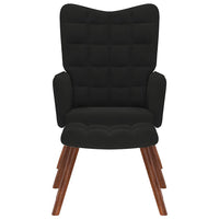 vidaXL Poltrona Relax con Poggiapiedi Nera in Velluto