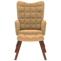 Poltrona Relax con Poggiapiedi Marrone in Velluto 4016829