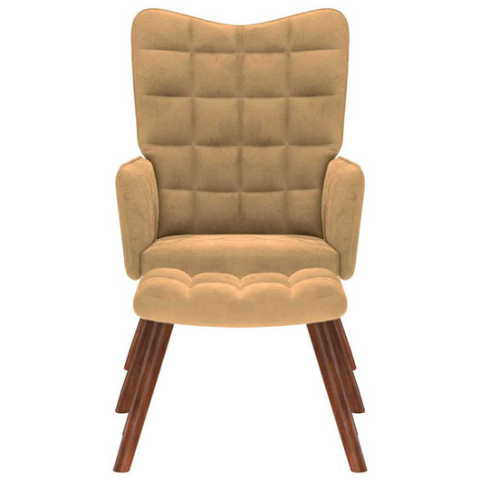 Poltrona Relax con Poggiapiedi Marrone in Velluto 4016829