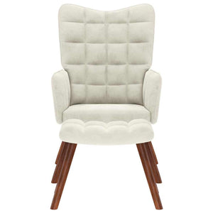 vidaXL Poltrona Relax con Poggiapiedi Crema in Velluto