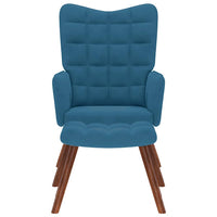 vidaXL Poltrona Relax con Poggiapiedi Blu in Velluto