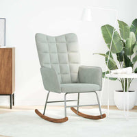 vidaXL Sedia a Dondolo Grigio Chiaro in Velluto