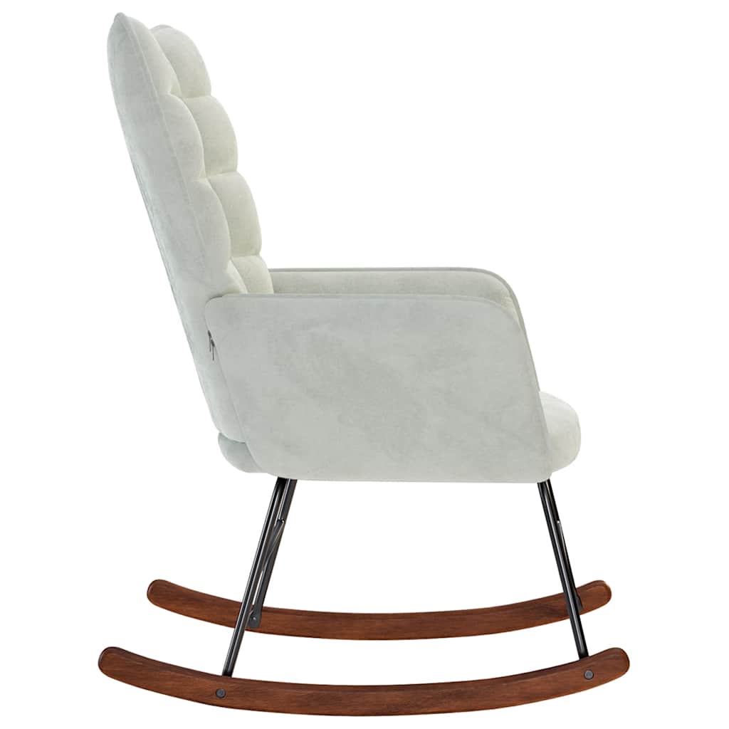 Sedia a Dondolo Grigio Chiaro in Velluto 4016832