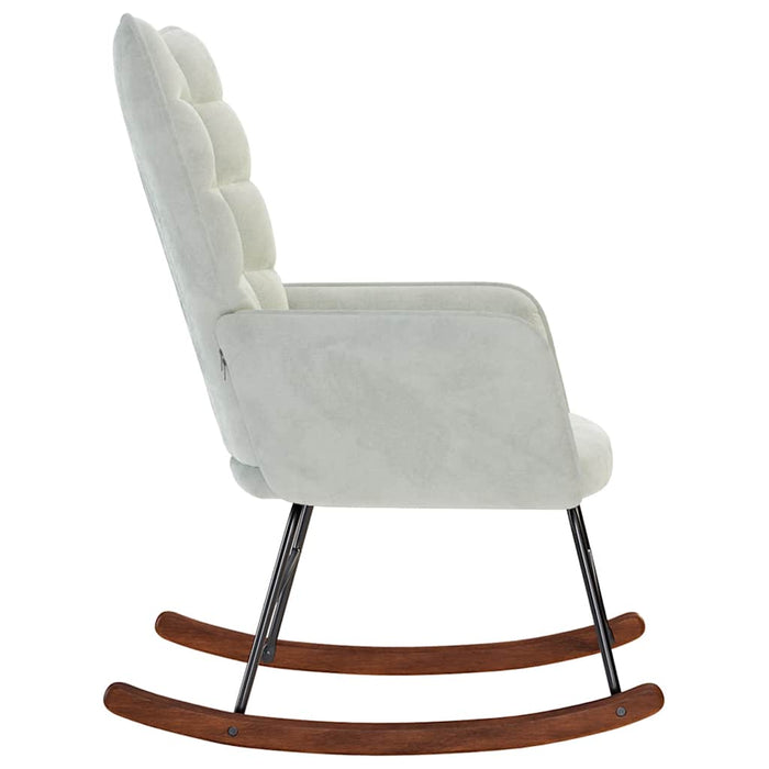 Sedia a Dondolo Grigio Chiaro in Velluto 4016832