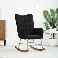 vidaXL Sedia a Dondolo Nera in Velluto