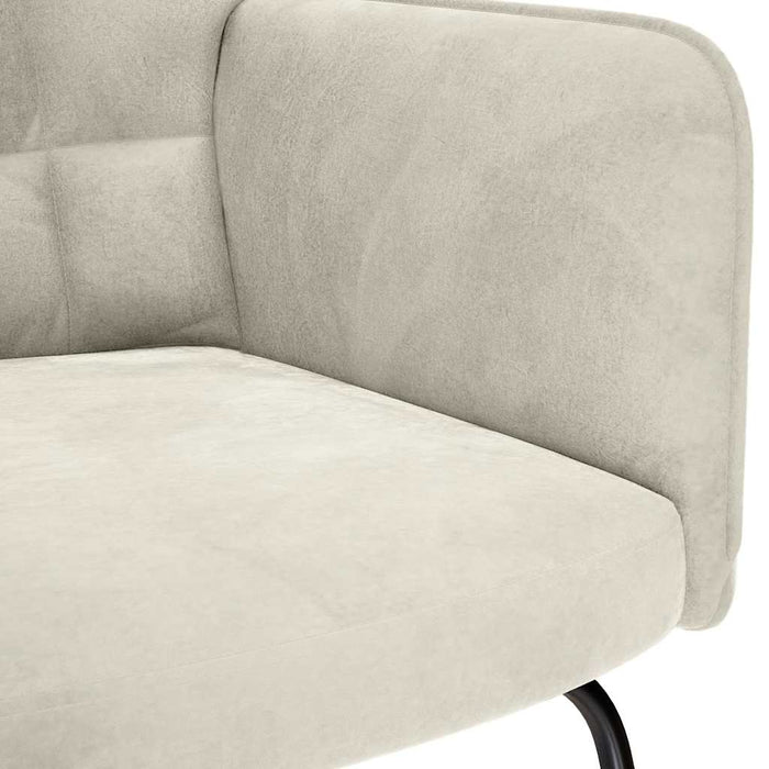 vidaXL Sedia a Dondolo Crema in Velluto