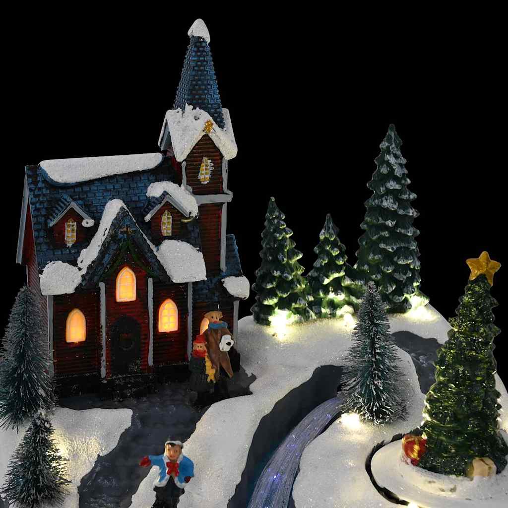 vidaXL Villaggio di Natale Multicolore 20.5 x 17 x 21 cm Plastica