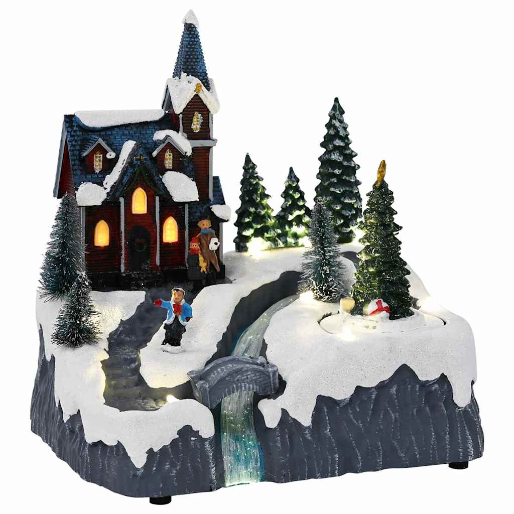 vidaXL Villaggio di Natale Multicolore 20.5 x 17 x 21 cm Plastica