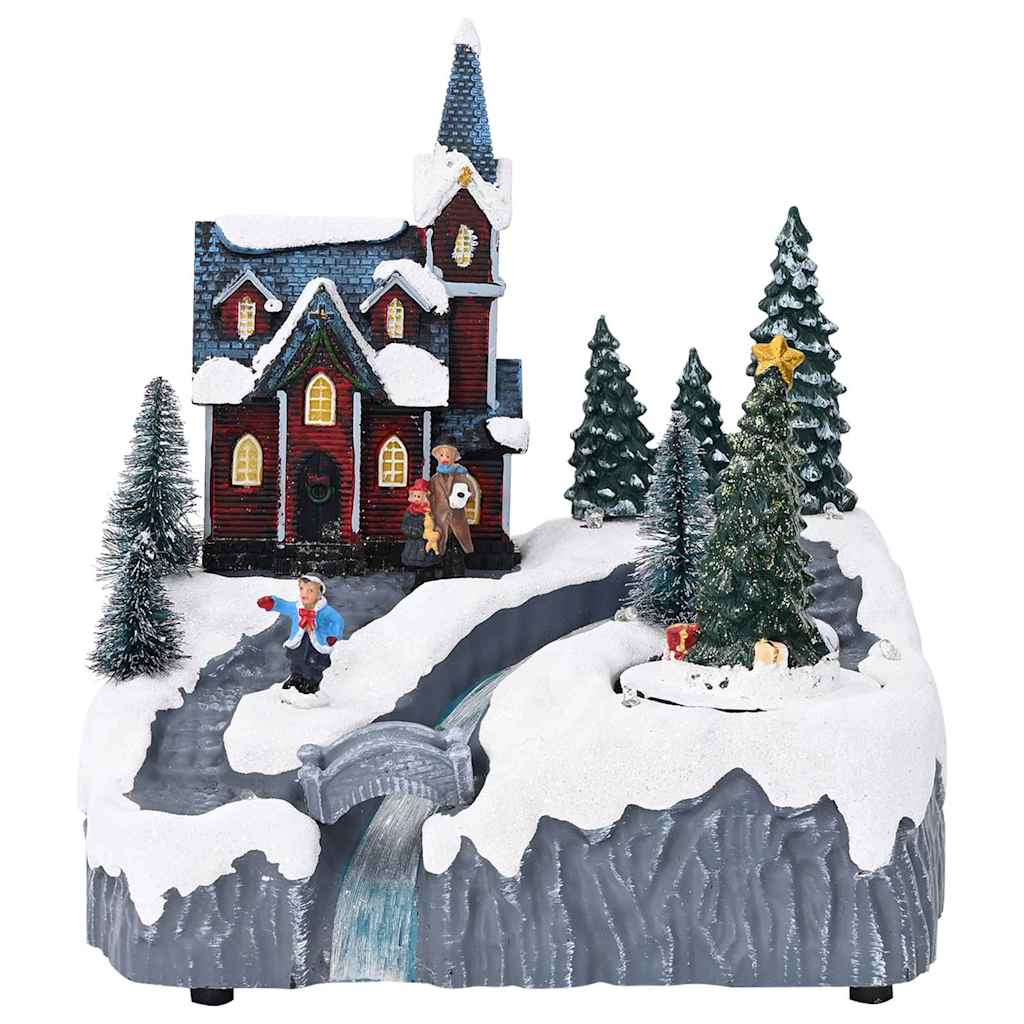 vidaXL Villaggio di Natale Multicolore 20.5 x 17 x 21 cm Plastica