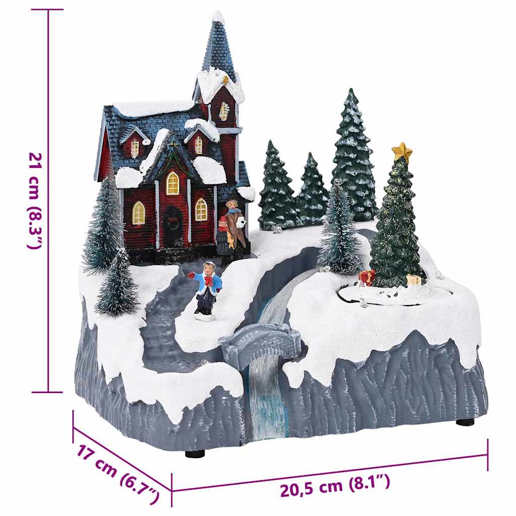 vidaXL Villaggio di Natale Multicolore 20.5 x 17 x 21 cm Plastica
