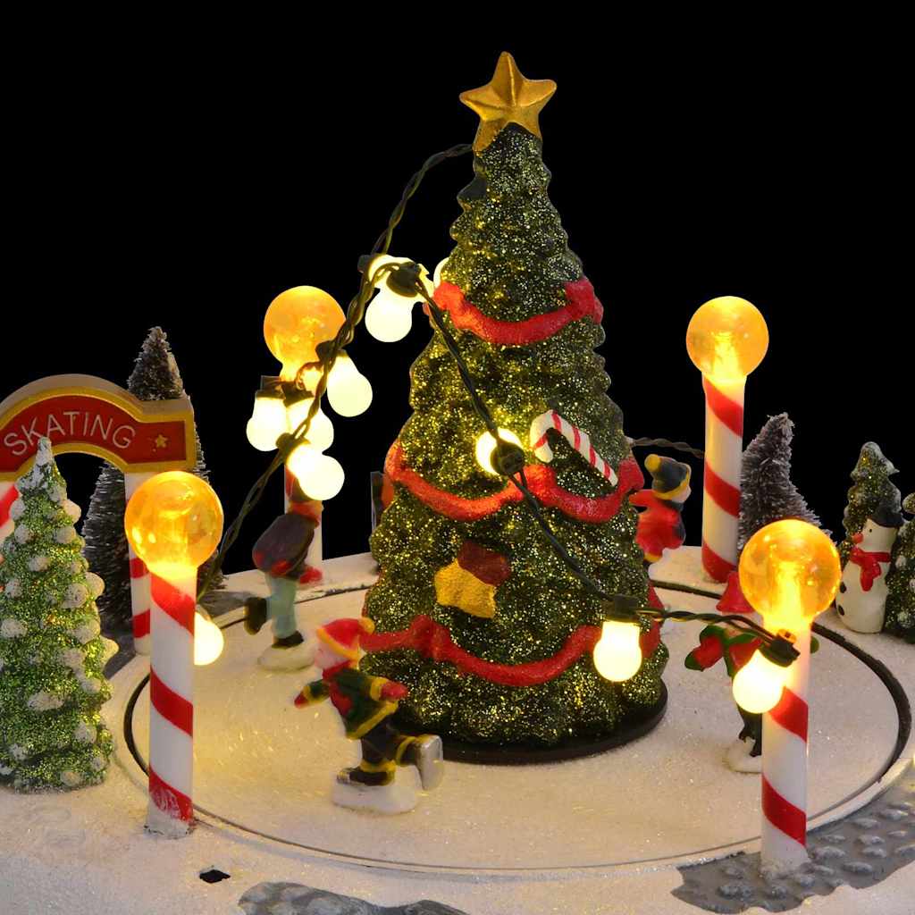 vidaXL Villaggio di Natale Multicolore 22 x 21.5 x 17 cm Plastica