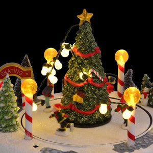 vidaXL Villaggio di Natale Multicolore 22 x 21.5 x 17 cm Plastica