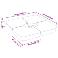 vidaXL Set Base per Ombrellone 4 pz con Supporto a Croce 100 kg PP