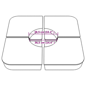Set Base per Ombrellone 4 pz con Supporto a Croce 100 kg PP 847444