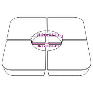 Set Base per Ombrellone 4 pz con Supporto a Croce 100 kg PP 847445