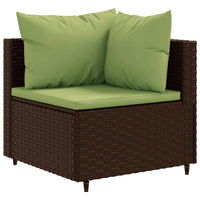 Set Divani da Giardino 7 pz con Cuscini in Polyrattan Marrone