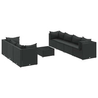vidaXL Set Mobili da Giardino con Cuscini 8 pz Nero in Polyrattan