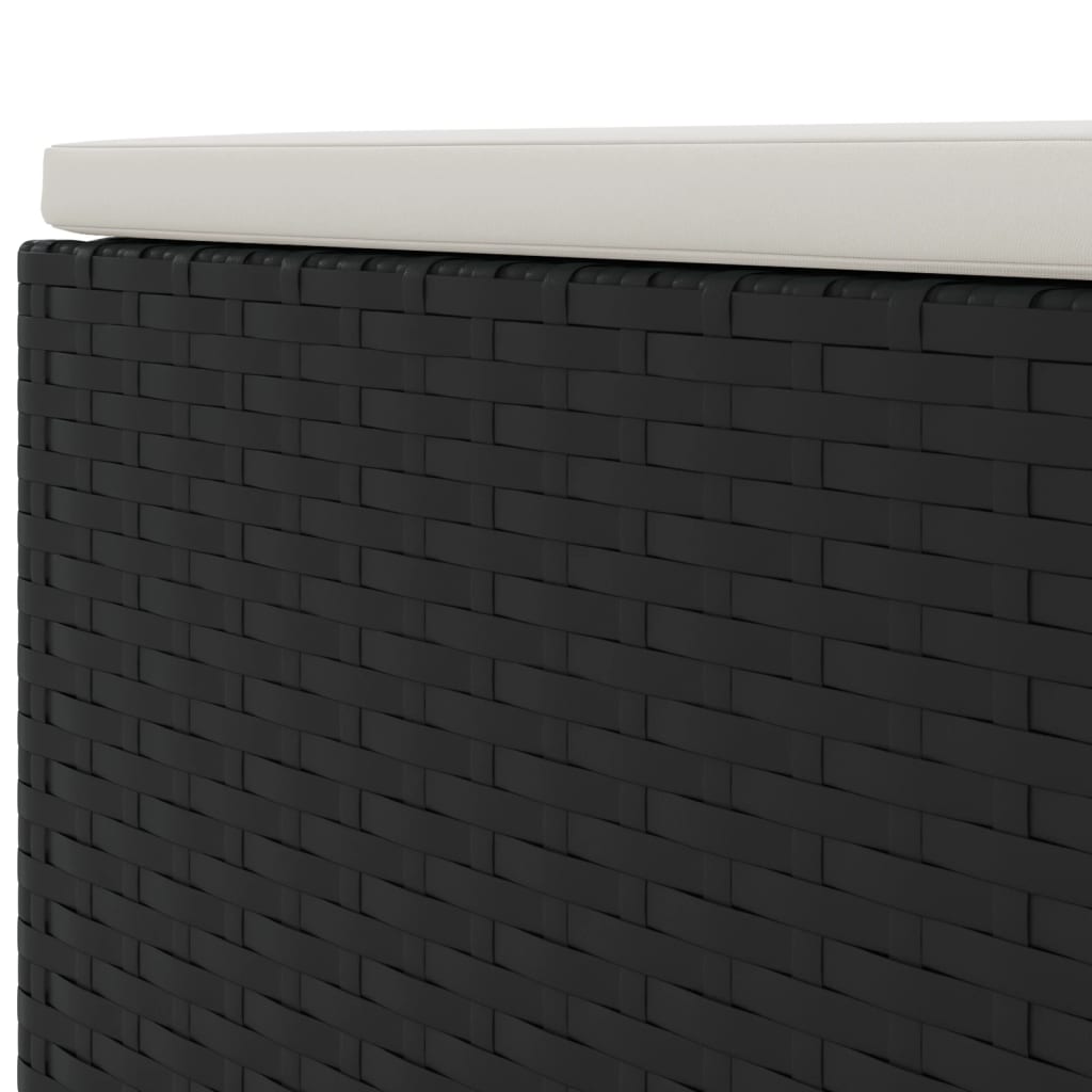 vidaXL Set Divani da Giardino 4 pz con Cuscini Nero in Polyrattan