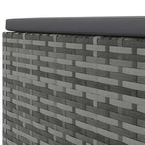 Set Divani da Giardino 5 pz con Cuscini in Polyrattan Grigio