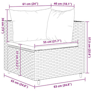 vidaXL Set Divani da Giardino 5 pz con Cuscini in Polyrattan Grigio