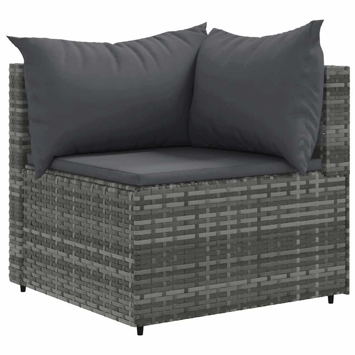 vidaXL Set Divani da Giardino 7 pz con Cuscini in Polyrattan Grigio