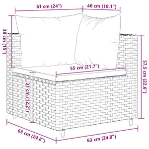 Set Mobili da Giardino con Cuscini 8 pz Nero in Polyrattan