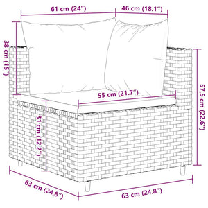 Set Divani da Giardino 9 pz con Cuscini in Polyrattan Grigio 3308266