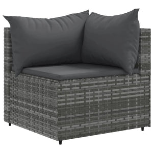vidaXL Set Divani da Giardino 10 pz con Cuscini in Polyrattan Grigio
