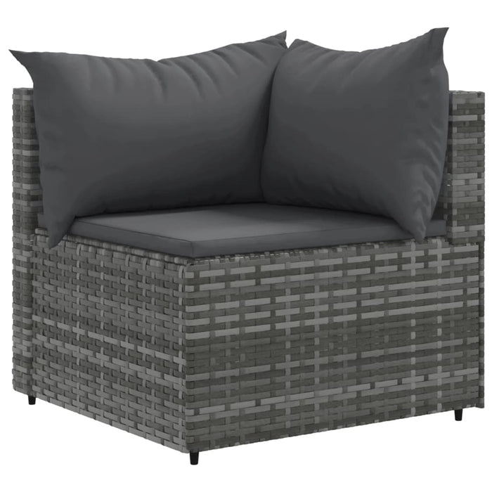 vidaXL Set Divani da Giardino 10 pz con Cuscini in Polyrattan Grigio