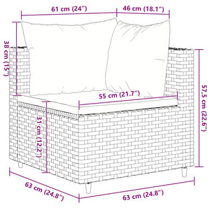 Set Divani da Giardino 10 pz con Cuscini in Polyrattan Grigio 3308279
