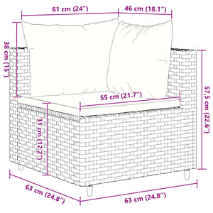 Set Divani da Giardino 10 pz con Cuscini in Polyrattan Grigio 3308287