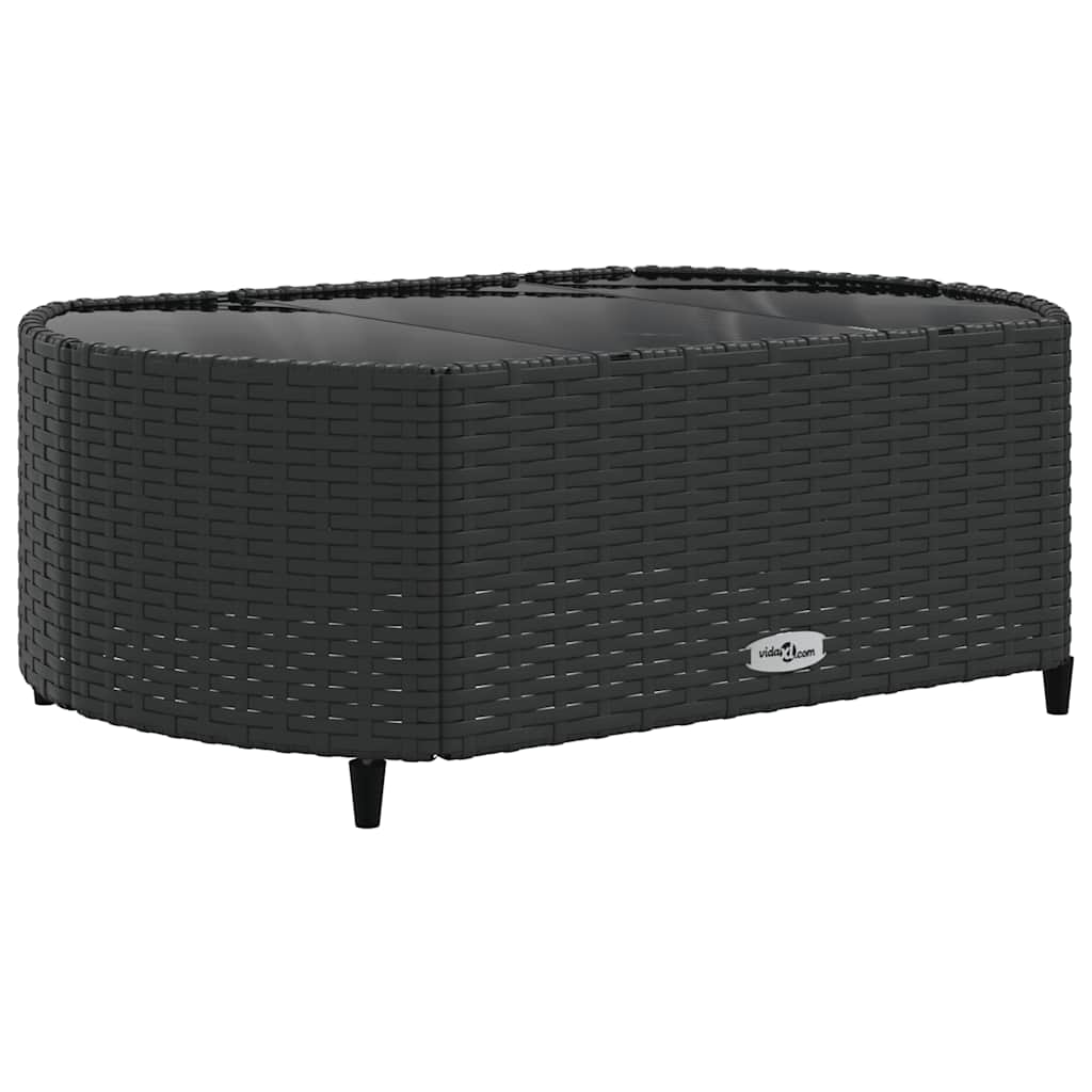 vidaXL Set Divani da Giardino 4 pz con Cuscini Nero in Polyrattan