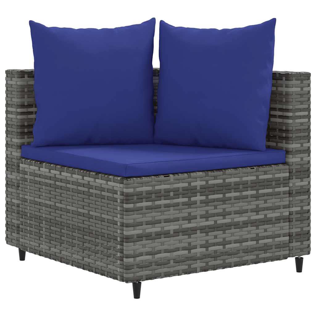 vidaXL Set Divani da Giardino 4 pz con Cuscini in Polyrattan Grigio
