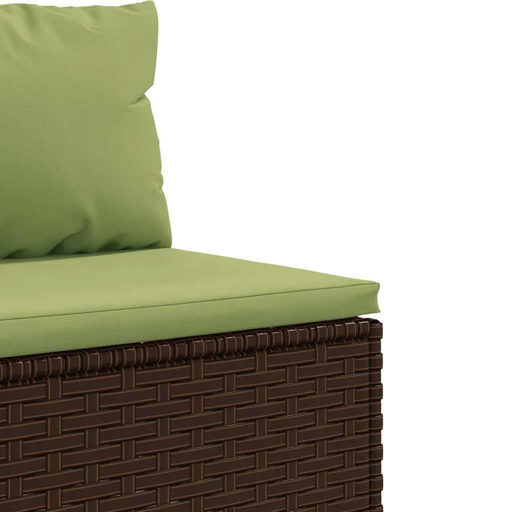 Set Divano da Giardino 5 pz con Cuscini Marrone in Polyrattan 3308374
