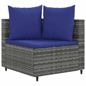 Set Divano da Giardino 5 pz con Cuscini-Sofa da Giardino-Divanetto da esterno Grigio in Polyrattan 857704