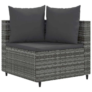 vidaXL Set Divani da Giardino 7 pz con Cuscini Grigio in Polyrattan