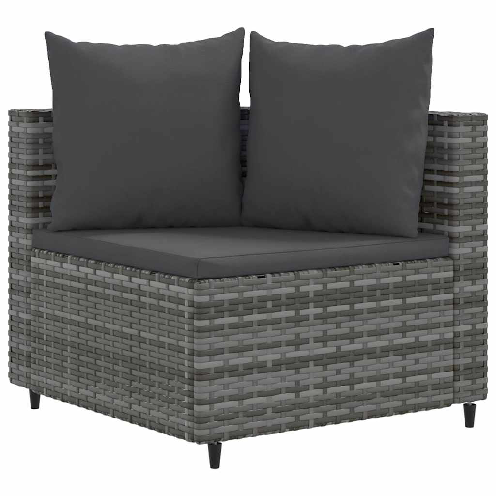 vidaXL Set Divano da Giardino 8 pz con Cuscini Grigio in Polyrattan