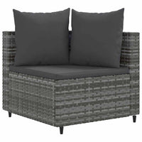 vidaXL Set Divano da Giardino 8 pz con Cuscini Grigio in Polyrattan